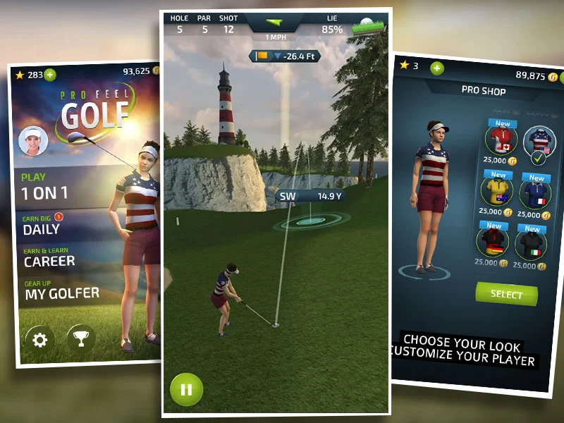 pro feel golf game banner