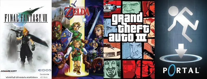  Iconic Late-1990s and Early-2000s Video Games: Final Fantasy VII, Ocarina of Time, GTA III, and Portal 